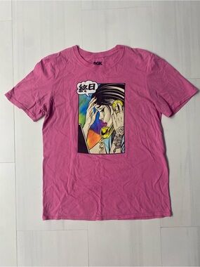 DGK Pink Short-Sleeve Graphic Tee with Multicolor Pop Art Print